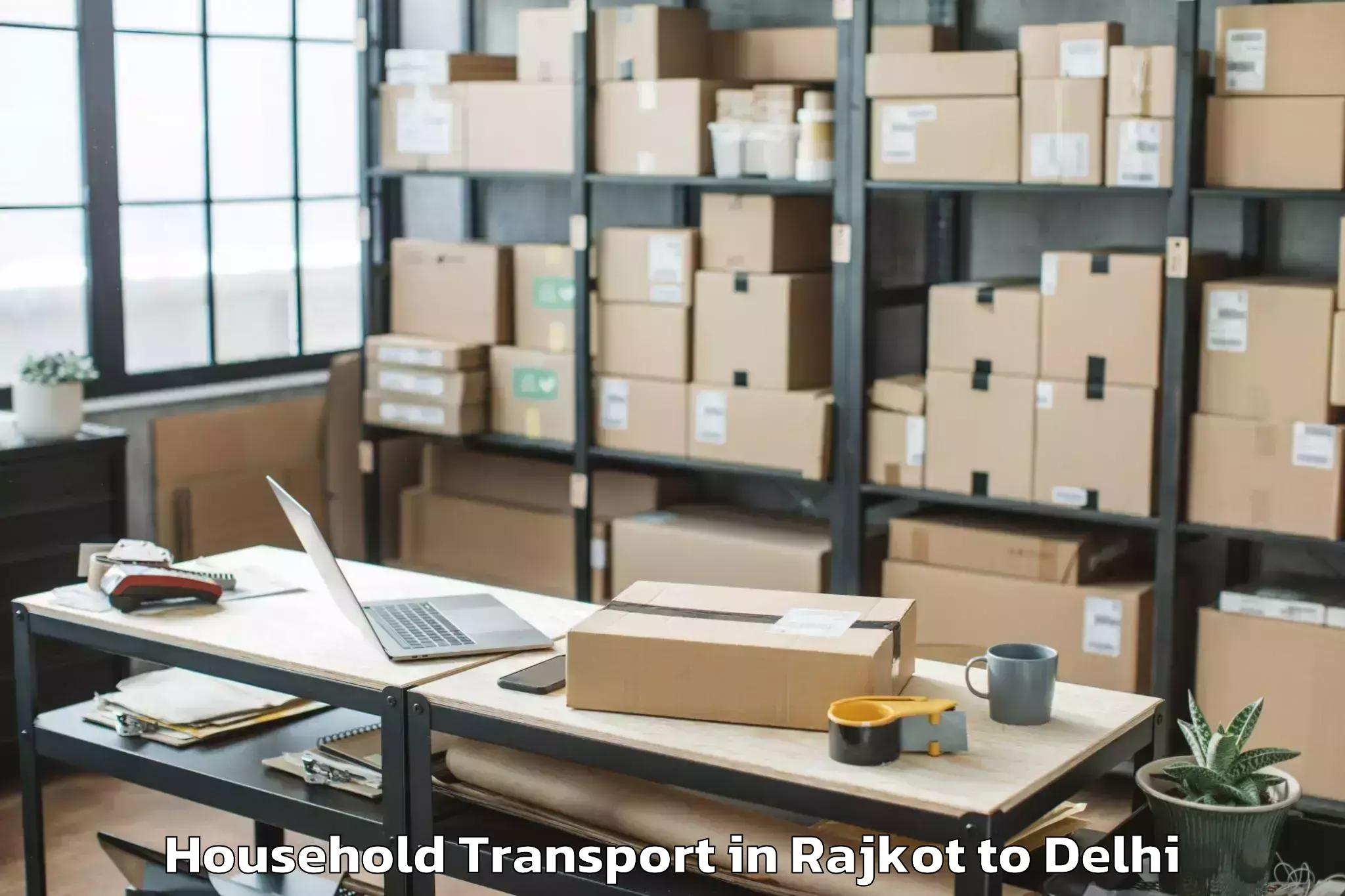 Book Rajkot to D Mall Rohini Household Transport Online